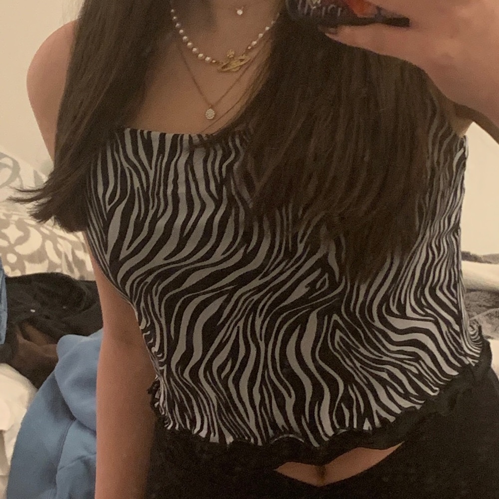 new with tags superdown zebra tank top